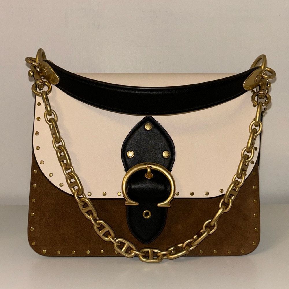 Coach Beat Shoulder Bag In Colorblock With Rivets NWT